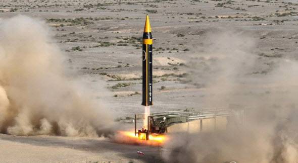 2023년 5월 25일(현지시간) 이란군이 공개한 신형 탄도미사일 '카이바르'의 발사 장면. 사진=연합뉴스