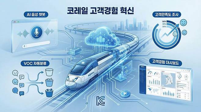 한국철도공사(코레일)이 AI 전화상담, VOC 처리 프로세스 자동화, 모바일 기반 이용 만족도 조사 등을 추진하고 있다.ⓒ한국철도공사