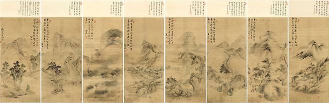허련 외 7인 《팔인수묵산수도》 ⓒ리움미술관. 사진 대구간송미술관
