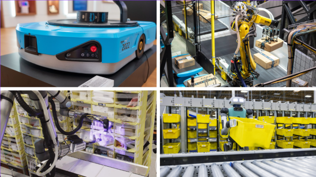 ▲헤르큘러스(위 왼쪽), 로빈(위 오른쪽), 벌컨(아래 왼쪽), 디짓(아래 오른쪽). 아마존 뉴스룸과 아마존 사이언스 웹사이트에 공개된 사진을 토대로 제작함.