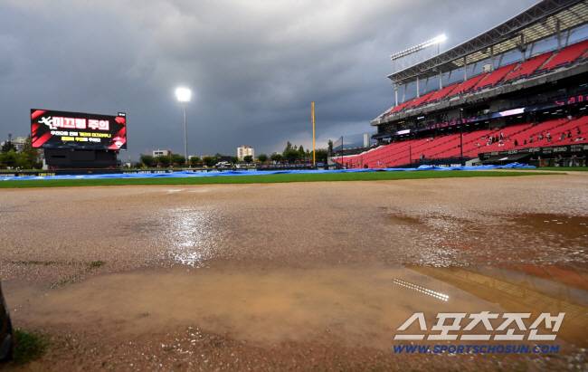 비가 내리고 있는 광주 기아챔피언스필드 전경. 스포츠조선DB