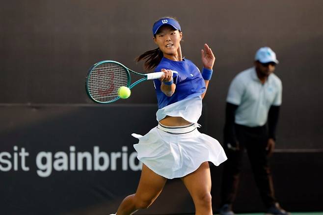 8일 경기 단복식에서 모두 승리하며 맹활약한 백다연 / MSLTA