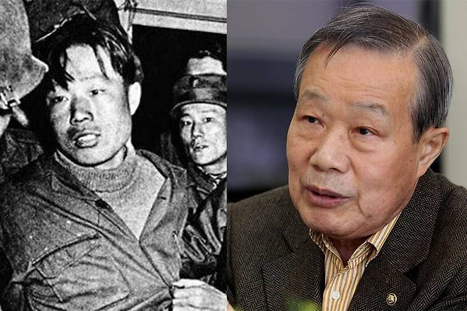 1968년 1월 22일 체포 당시 김신조(왼쪽)와 만년의 김신조.