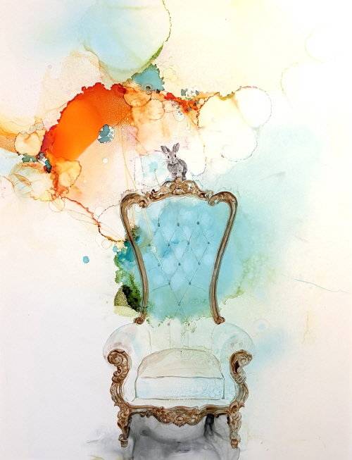 김남주_The Liminal Guide 경계의 안내자 20x26inch, Ink, Acrylic on Yupo Paper, 2026