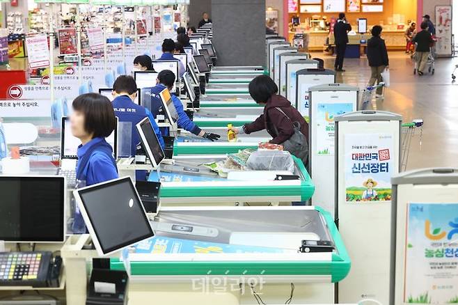 지난 3월 25일 서울 시내 한 대형마트에서 소비자들이 장을 보고 있다. ⓒ뉴시스