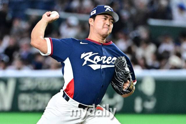 7일 일본 도쿄돔에서 열린 2026 월드 베이스볼 클래식(WBC) 조별리그 한국-일본 경기.고우석이 6회말 마운드에 올라 힘차게 투구하고 있다./마이데일리