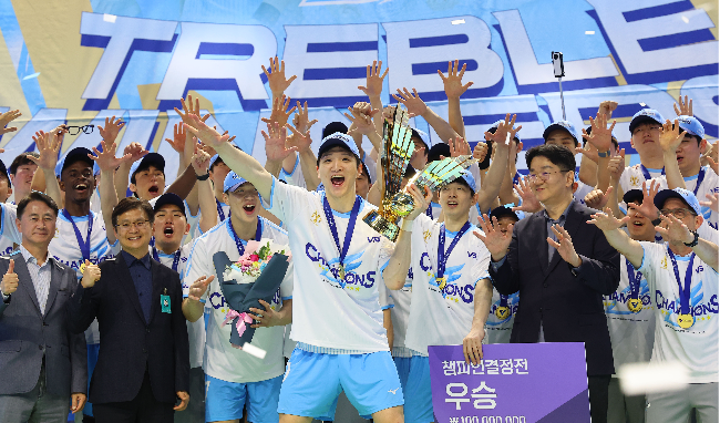 MVP 주인공이 된 대한항공 정지석. 사진=연합뉴스 제공