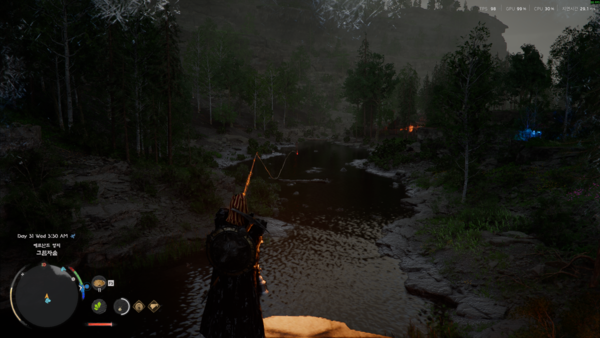 낚시 등 생활 채집이 가능한 펄어비스 '붉은사막' 인게임 모습. 정성현 기자