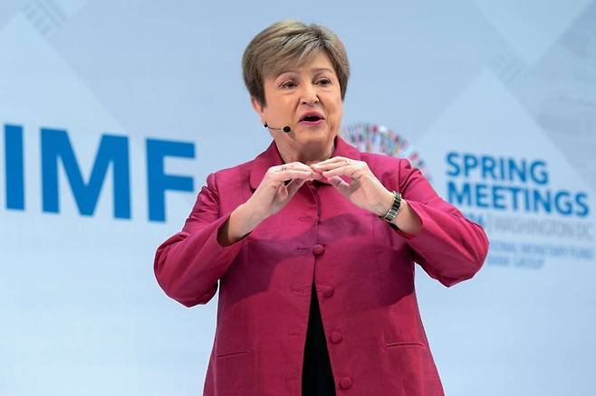 크리스탈리나 게오르기에바 IMF총재,_IMF·WB_춘계회의_개막_연설'세계경제성장_더뎌질_것' 사진=연합뉴스