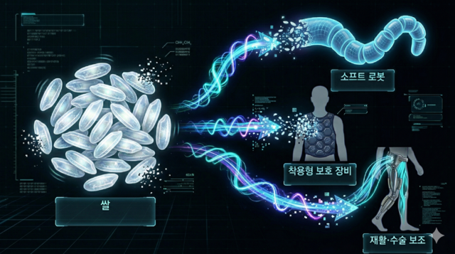 영국 버밍엄대학교 연구팀이 쌀의 독특한 성질을 활용해 신소재를 개발했다. 기사의 내용을 바탕으로 생성한 이미지. 제미나이