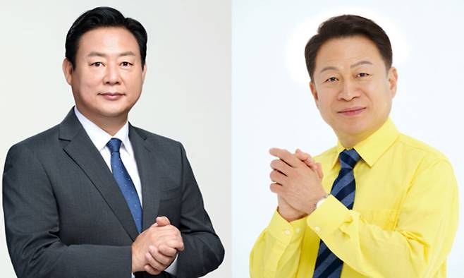 더불어민주당 구리시장 결선 후보 안승남(우), 신동화(좌).