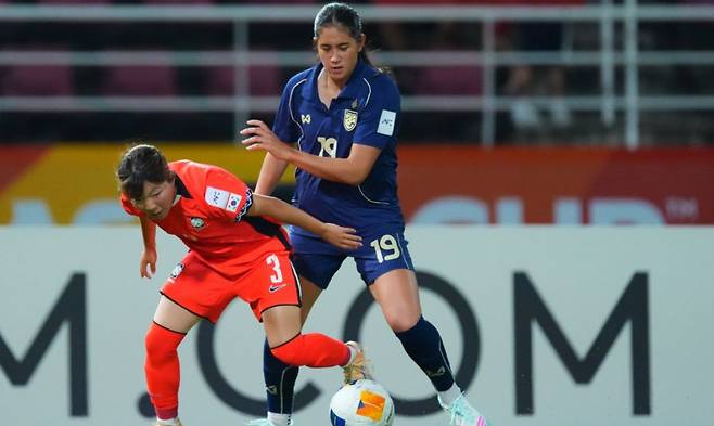 12일(한국시간) 태국 빠툼타니의 탐마산 스타디움에서 열린 2026 아시아축구연맹(AFC) 20세 이하(U-20) 여자 아시안컵 한국과 태국의 경기 모습. /사진=AFC 제공