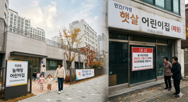 대구지역 출생아 증가에도 운영난을 이기지 못한 민간어린이집들이 줄줄이 문을 닫으면서 특정시설 쏠림 현상과 보육 공백에 대한 우려가 커지고 있다. AI 생성 이미지.