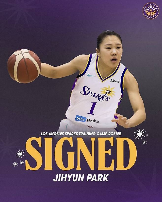 LA 스파크스와 루키 계약을 체결한 박지현. /사진=LA 스파크스