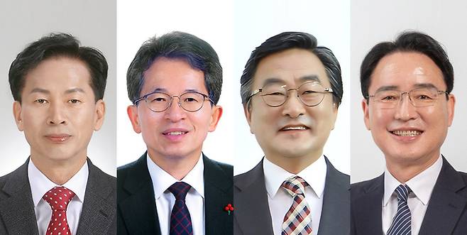▲ 송명달·유정근·최영섭·황병직 국민의힘 영주시장 예비후보(가나다순).