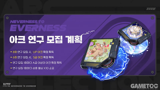 최대 6번의 뽑기 시 무조건 S급 아크를 확정 획득한다 (사진=이환 프리뷰 유튜브 공식 방송)