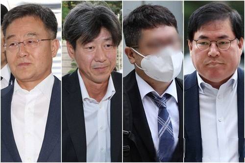 (왼쪽부터)화천대유자산관리 대주주 김만배, 남욱 변호사, 정영학 회계사, 유동규 전 성남도시개발공사 개발본부장. 연합뉴스