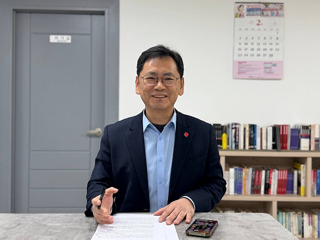 ▲ 용혜랑 진보당 인천시당위원장이 최근 인천일보와 인터뷰를 하고 있다. /사진제공=진보당 인천시당
