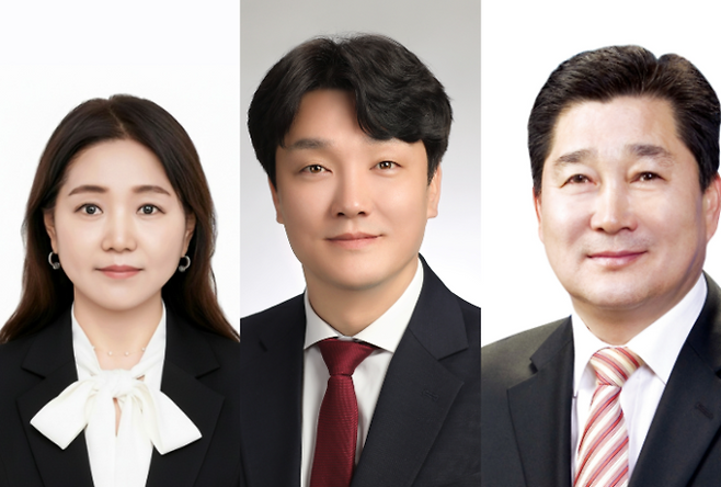 ▲ 왼쪽부터 더불어민주당 김정미 예비후보(전 구미시의원), 국민의힘 이정호 예비후보(국민의힘 경북도당 청년위원장) 가번, 박세채 의원(전반기 산업건설위원회 위원장)나번.
