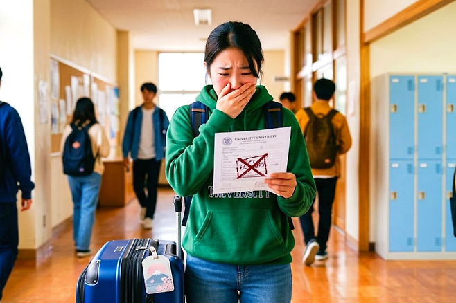 중국 중점 대학 27곳 중 21곳이 일본행 파견을 중단했으며, 출국 직전 취소 통보로 혼란이 가중되고 있다. 사진=제미나이 생성 이미지