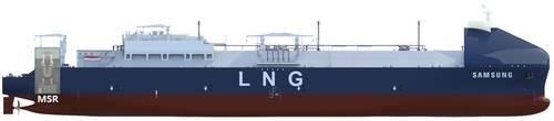 삼성중공업이 한국원자력연구원과 협력해 설계한 MSR 탑재 LNG 운반선 조감도. (사진=과기정통부)