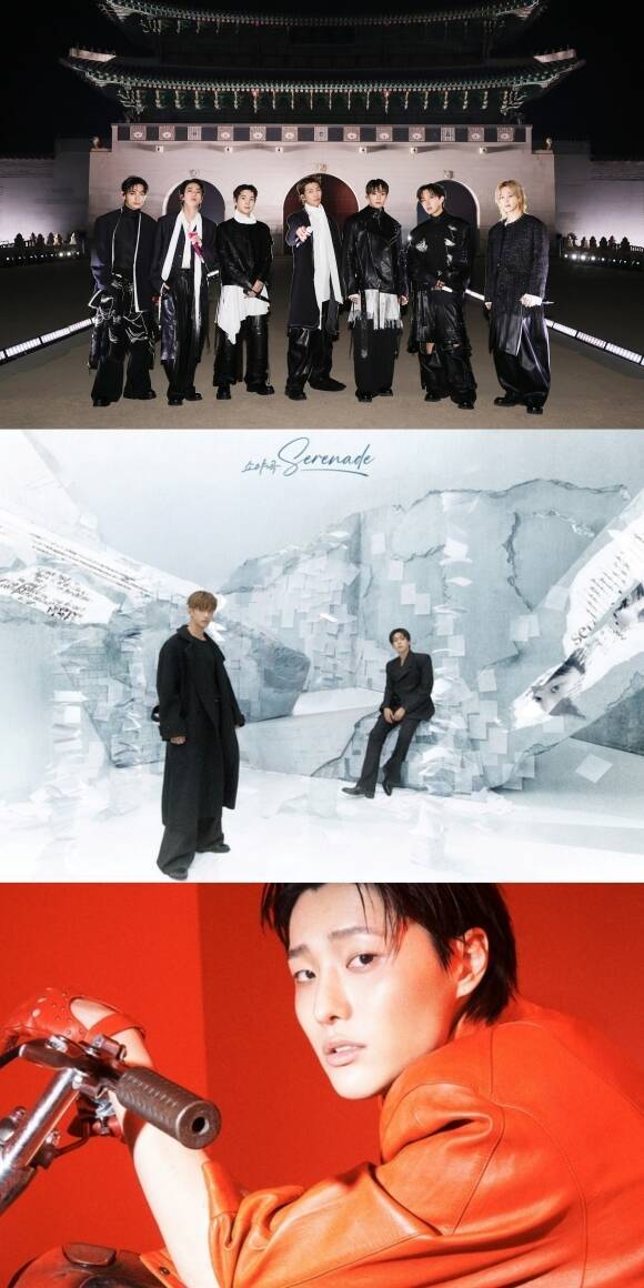 그룹 방탄소년단, 도겸x승관, 우즈(위쪽부터)가 '더팩트 뮤직 어워즈' 팬앤스타 'TMA 베스트 뮤직 - 봄' 톱3에 올랐다. /각 소속사