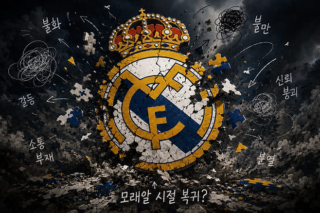 레알 마드리드가 안에서부터 무너지고 있다. 사진=이근승 기자(ChatGPT 활용)