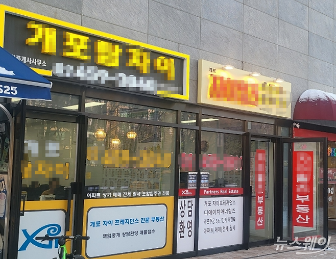 강남구 개포동역 인근에 위치한 한 공인중개사사무소 모습. 사진=이재성 기자