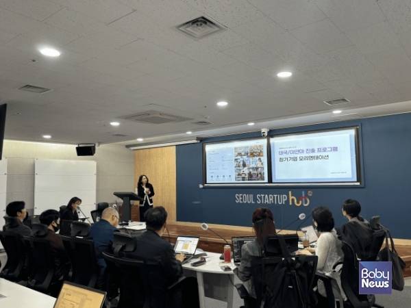 서울언니들 박샛별 대표가 선정된 5개 사를 대상으로 오리엔테이션을 진행하고 있다. ⓒ서울언니들