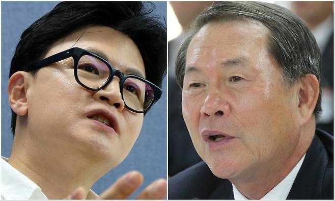 지난 7일 부산 북구의 선거사무소에서 인터뷰 중인 한동훈 6·3 국회의원 부산 북갑 보궐선거 무소속 후보. 2010년 10월 정형근 당시 국민건강보험공단 이사장이 서울 마포구 국민건강보험공단 회의실에서 열린 국정 감사에 참석했을 때의 모습. 연합뉴스