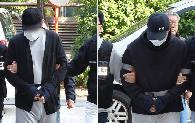 게임 유튜버 ‘수탉’을 납치해 살해하려 한 혐의를 받는 남성 2명. 사진ㅣ연합뉴스