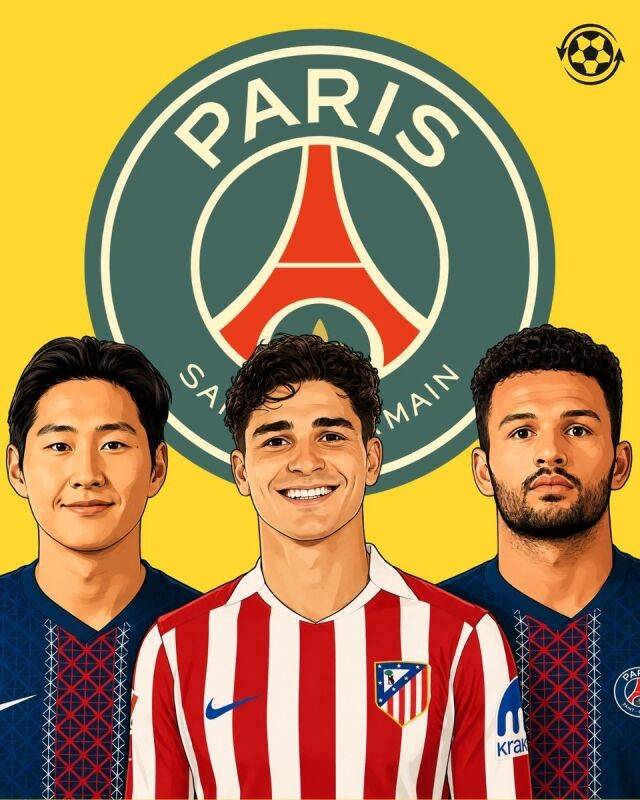 15일 스페인 ‘디아리오 아스’에 따르면 파리 생제르망(PSG)은 훌리안 알바레스(가운데)를 다가오는 여름 이적시장 최우선 타깃으로 원하고 있다. 그들은 이강인(왼쪽)과 곤살로 하무스에 현금을 더해 알바레스를 데려오려 한다./Transfer News Live 제공