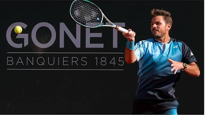 스탄 바브링카의 18일 제네바 ATP 250(제네바오픈) 1라운드 경기 모습. ATP 투어