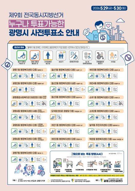'무장애(Barrier-Free) 투표권' 편의시설 안내 ⓒ광명시 제공