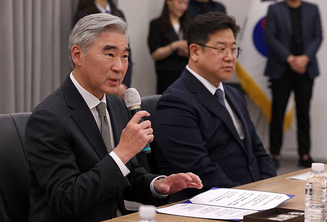 성김 현대차그룹 사장이 19일 ‘제조업 분야 외국인 근로자 대상 한국어 교육 지원 사업 업무협약식’에서 발언하고 있다. 사진 제공=문체부