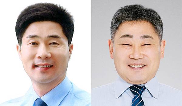 왼쪽부터 조국혁신당 김영춘, 진보당 송태완 거제시의원 후보.