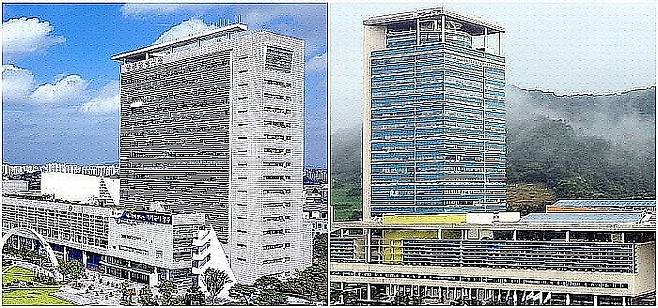 광주시청사와 전남도청사 전경