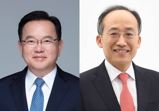 더불어민주당 김부겸 대구시장 후보와 국민의힘 추경호 후보. /경북매일DB