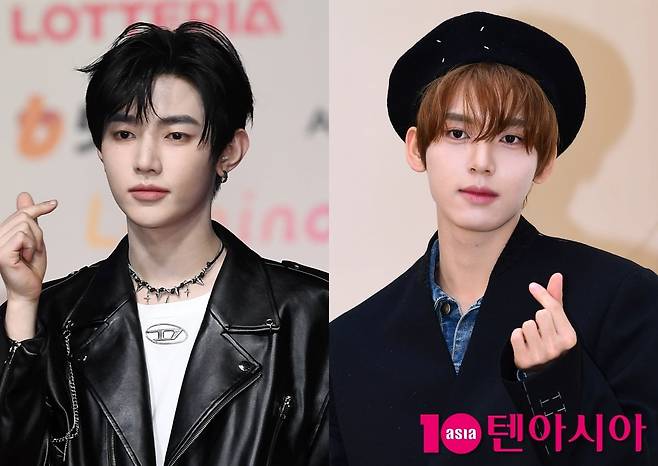 장하오와 한유진이 각 공식 행사에 참석해 포즈를 취하고 있다./사진=텐아시아DB