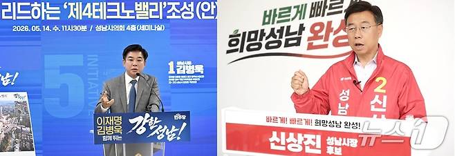 성남시장 선거에 나선 김병욱 더불어민주당 후보(왼쪽)와 신상진 국민의힘 후보./뉴스1 DB