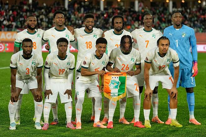 2026 북중미월드컵 조별리그 E조에 속한 코트디부아르 축구대표팀. 사진은 올초 이집트 평가전 당시 대표팀. AP=연합뉴스