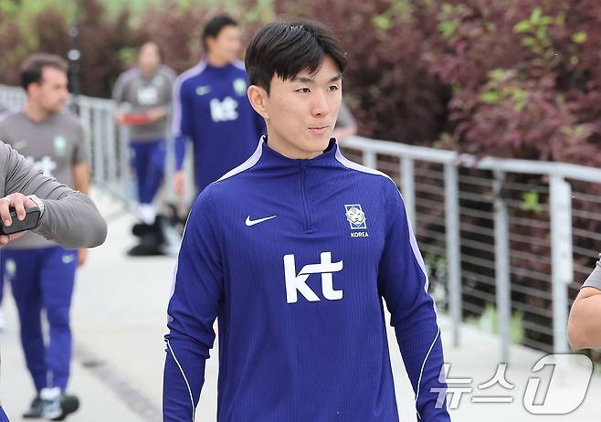대한민국 축구대표팀 황인범이 29일(현지시간) 미국 유타주 헤리먼에 위치한 자이언스뱅크 트레이닝센터에서 훈련에 나서고 있다. 2026.5.30 ⓒ 뉴스1 임세영 기자