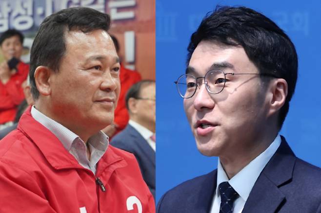 6.3 안산시갑 재선거에 출마한 김석훈 국민의힘 후보(왼쪽), 김남국 더불어민주당 후보(오른쪽). /사진=김석훈 후보 페이스북·뉴스1