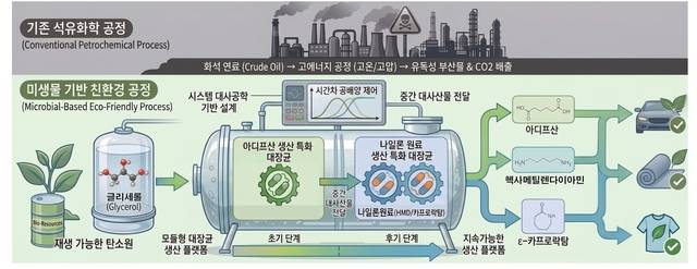나일론6,6 및 나일론 6 단량체 생산 모식도. KAIST 제공.