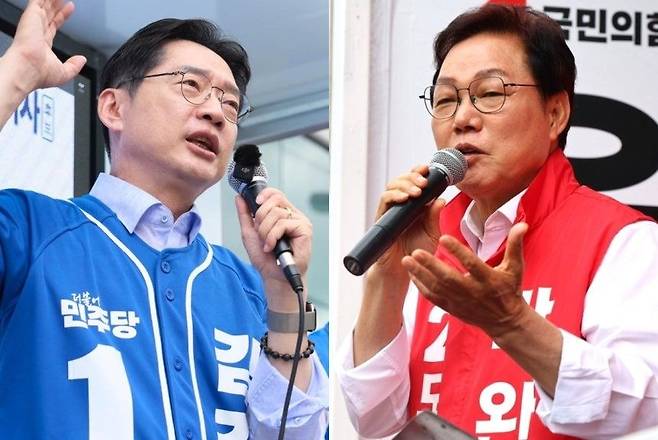 왼쪽부터 김경수·박완수 후보. 연합뉴스