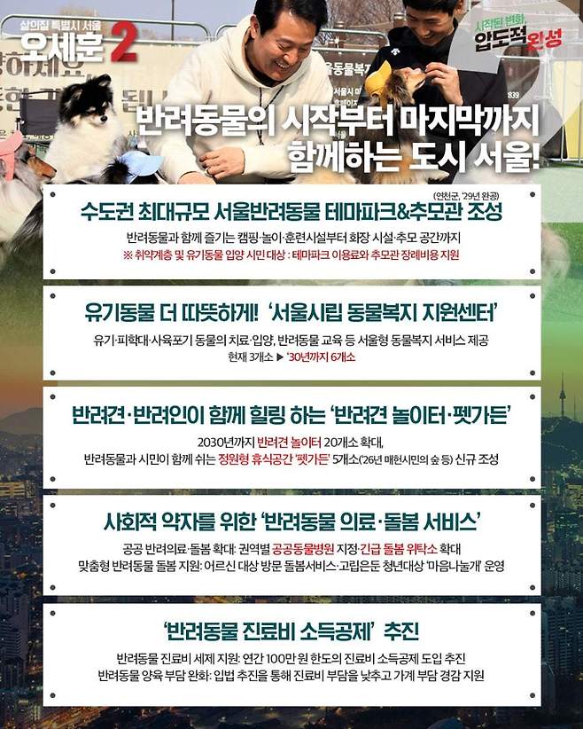 오세훈 서울시장 당선인의 반려동물 공약 포스터 ⓒ 뉴스1