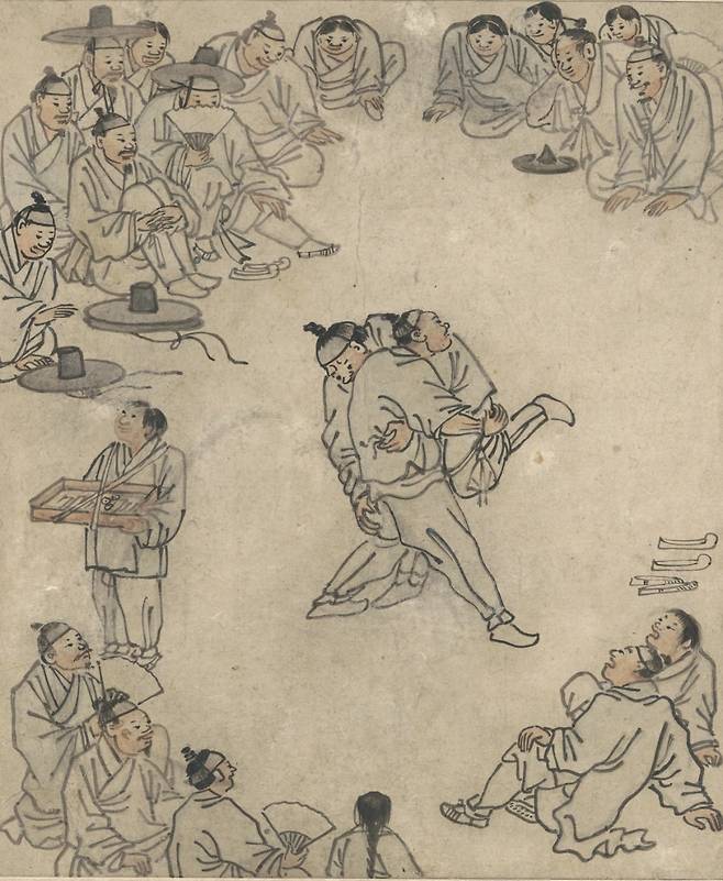 '씨름'(18세기). /국립중앙박물관