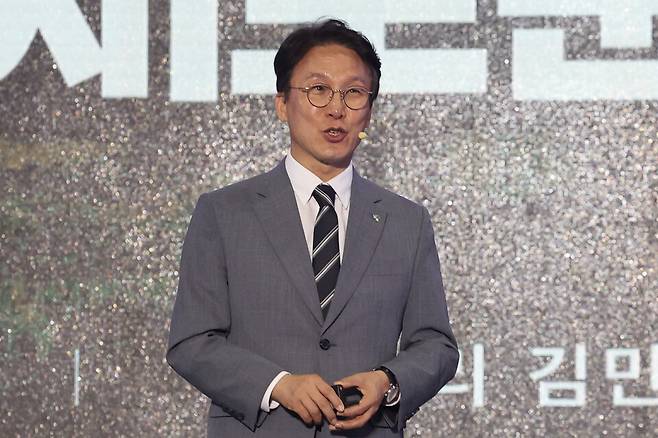지난 6일 광주 서구 치평동 김대중컨벤션센터에서 열린 KBC 광주방송 주관 2026 뉴호남포럼에서 김민석 국무총리가 '대전환시대, 통합의 의미와 국가전략'을 주제로 기조연설을 하고 있다. ⓒ연합뉴스