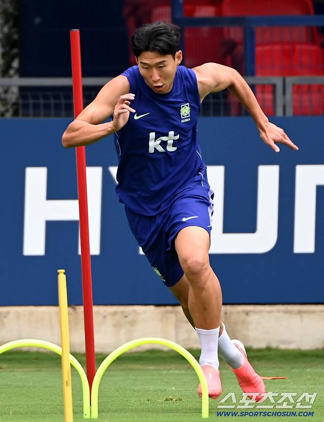8일(한국시각) 멕시코 과달라하라 인근 사포판 월드컵대표팀 베이스캠프 훈련장 치바스 베르데 바예에서 진행된 대한민국 월드컵 대표팀의 공식 훈련, 손흥민이 질주하고 있다. 사포판(멕시코)=허상욱 기자wook@sportschosun.com/2026.06.08/