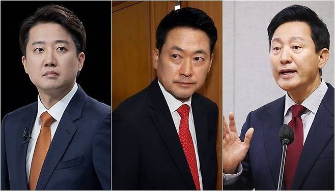 이준석 개혁신당 대표(왼쪽), 장동혁 국민의힘 대표(가운데), 오세훈 서울시장 당선자 /사진=연합뉴스